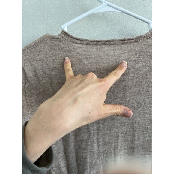 MaxMara Max Mara Women’s Sweater Large L Beige Thin Long Sleeve Knit Crewneck - Picture 6 of 6